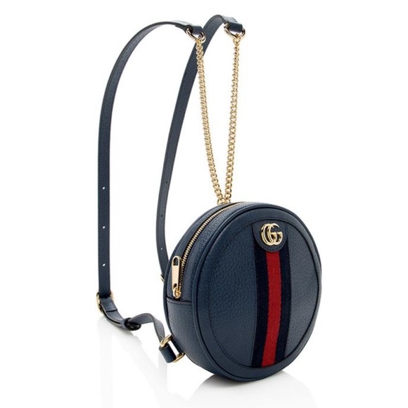 Gucci Leather Ophidia Round Mini Backpack RARE - Picture 2 of 7